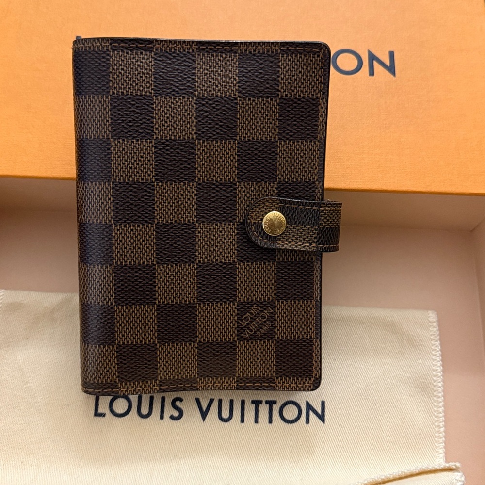 Pre-owned Louis Vuitton Damier Ebene PM Ring Agenda Cover - Picture 3 of 13